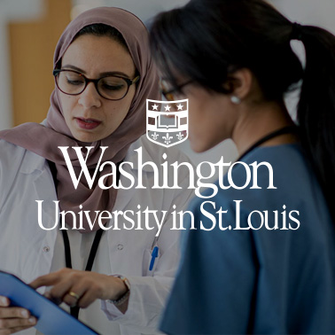 Washington University St. Louis logo and work example